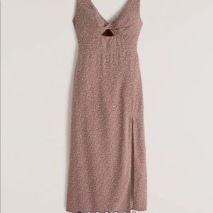 USED. Abercrombie Twist-Front Cutout Midi Dress.